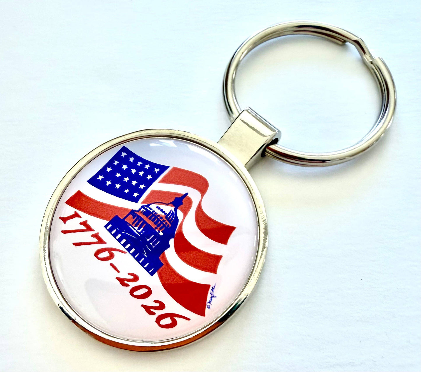 America 250 Keychain | American Flag Key Ring Souvenir Gift