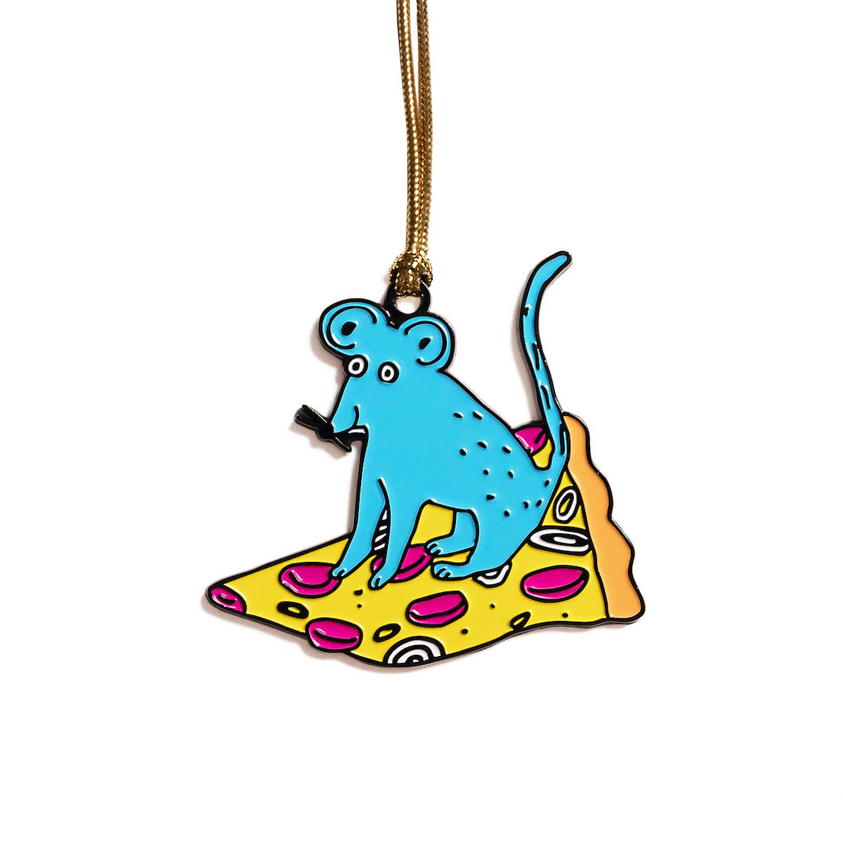 Pizza Rat Enamel Holiday Ornament