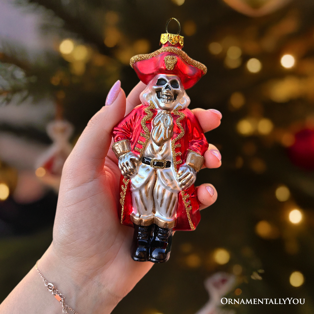 Spooky Pirate of the High Seas Glass Ornament, Creepy Hallow
