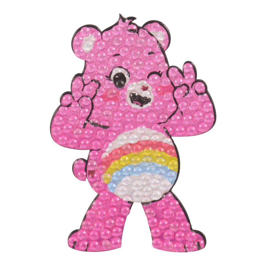 Cheer Bear Care Bears Rhinestone Sticker 2" Cut to Shape