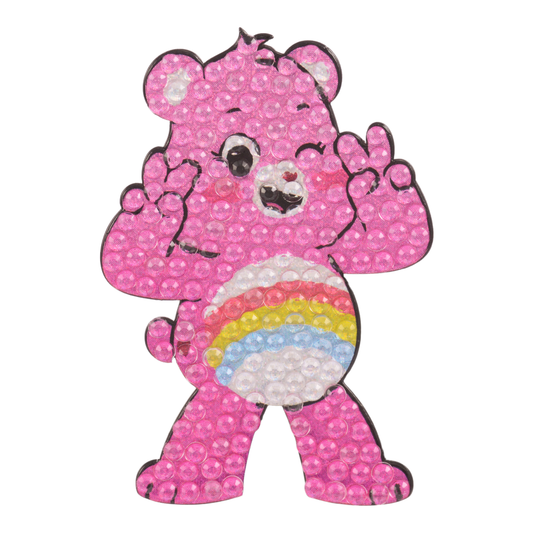 Cheer Bear Care Bears Rhinestone Sticker 2" Cut to Shape