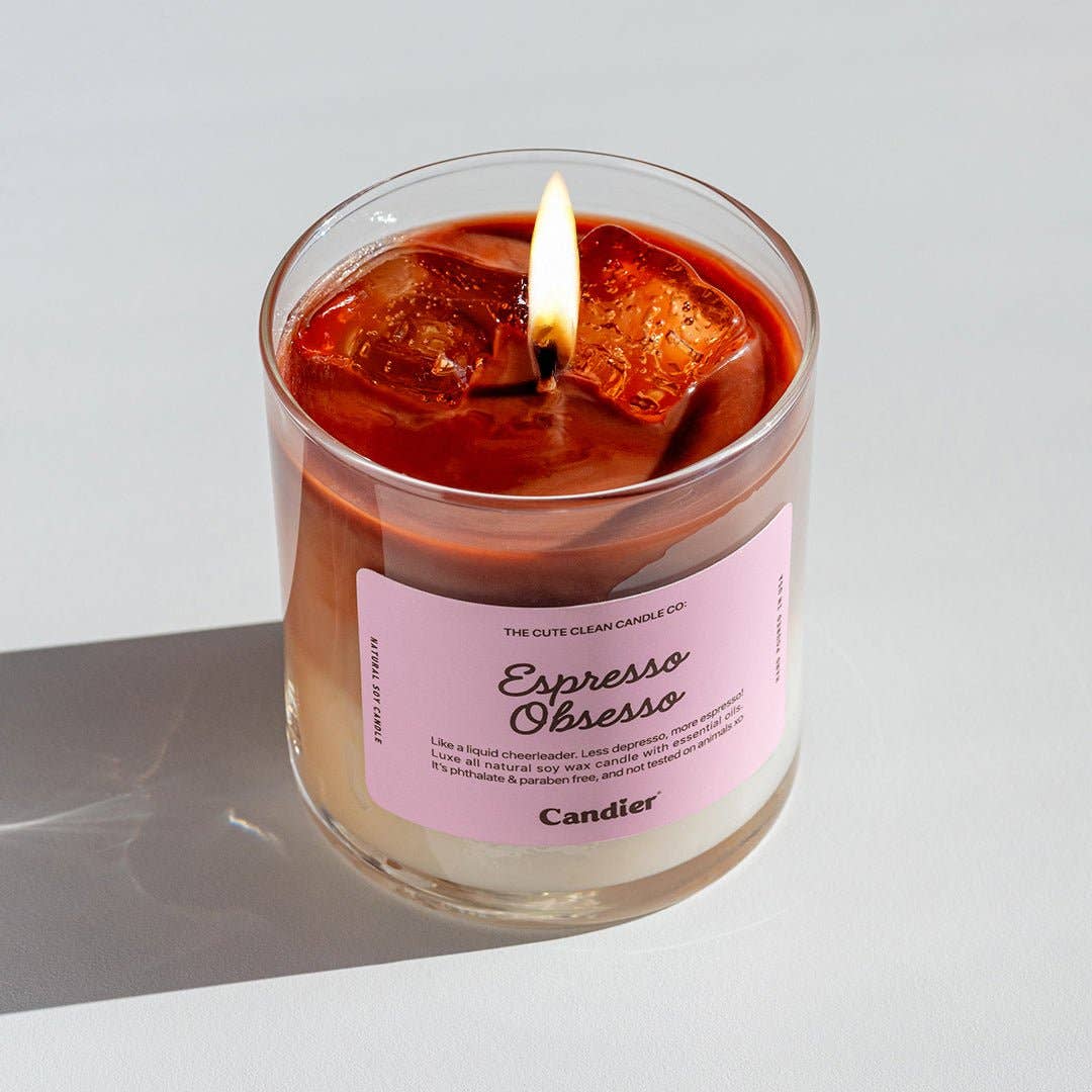 Espresso Obsesso Coffee Soy Wax Jar Filled Candle Home Decor