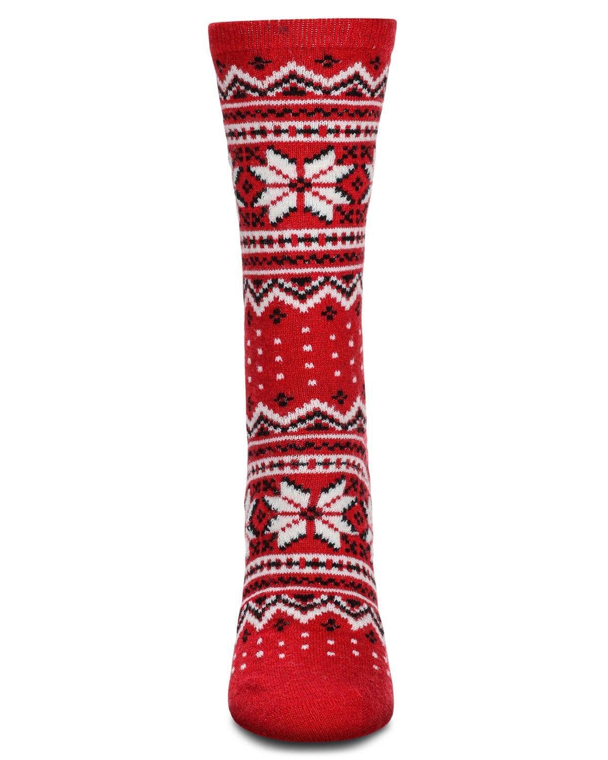 Women's Fair Isle Frost Wintry Cashmere Blend Crew Sock