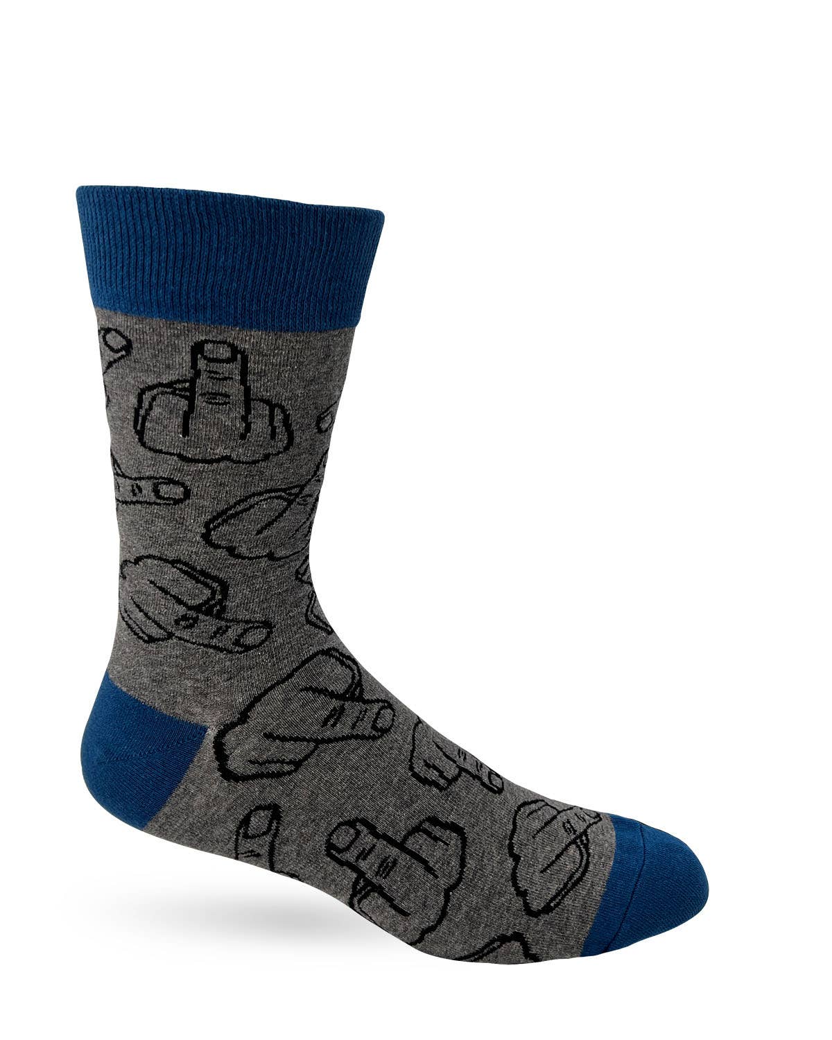 Flip Off Finger Men's Novelty Crew Socks