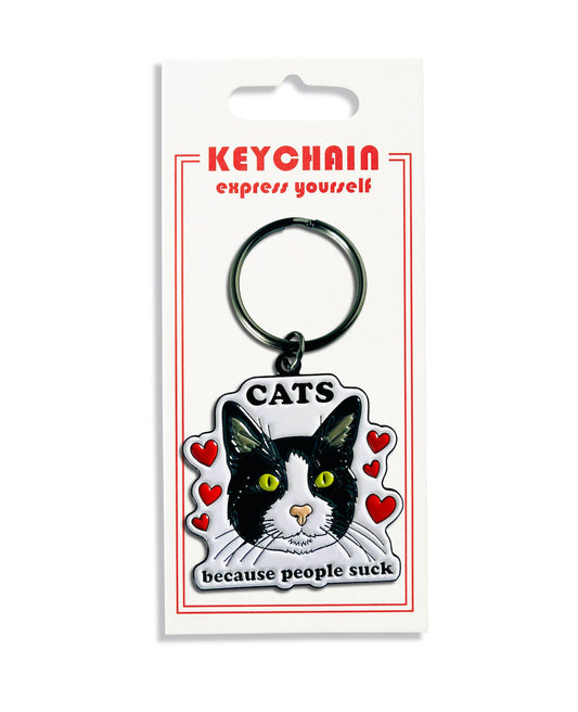 Cats because People Suck Keychain