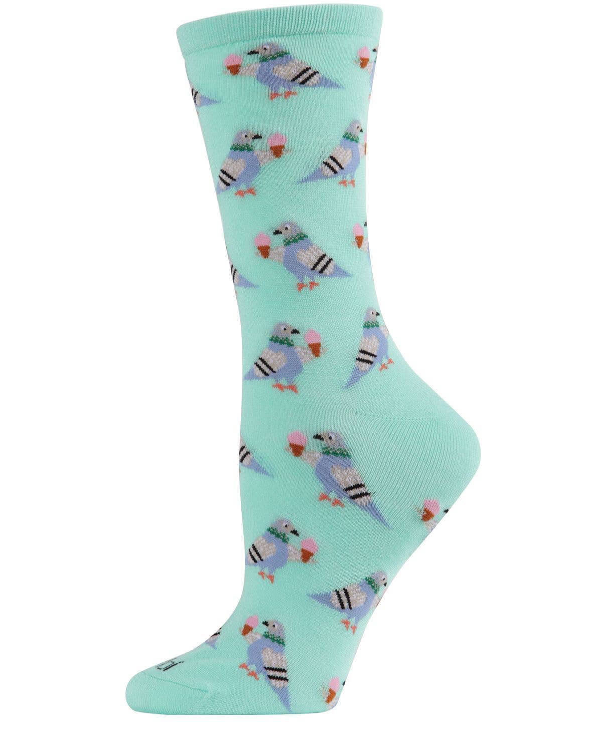 MeMoi Feed the NYC Pigeons Bamboo Crew Socks
