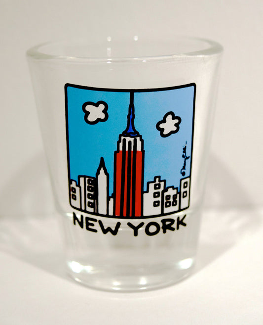 Mary Ellis - New York Shot Glass Patriotic Skyline