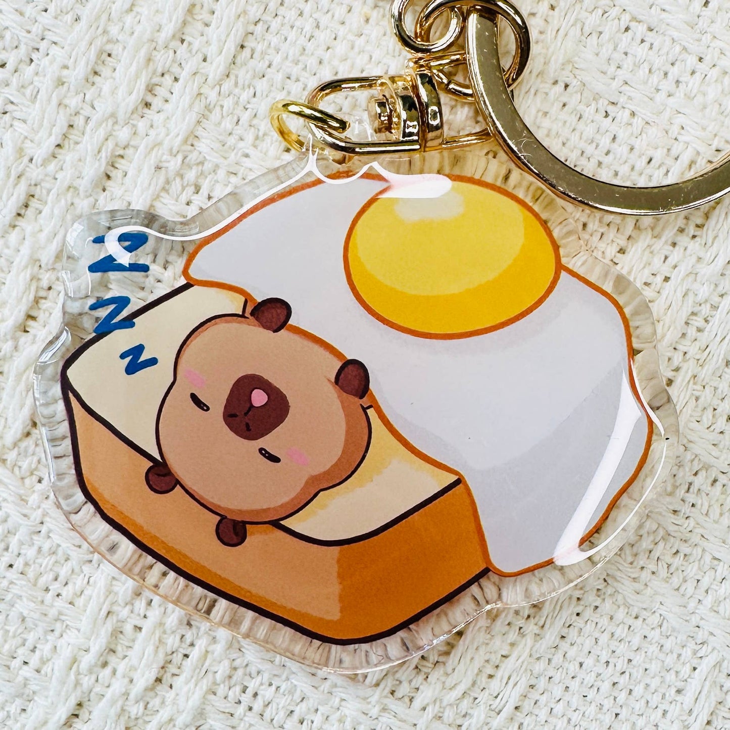 CapyFun - Capybara Acrylic Keychain Cute Kawaii Dumpling Boba Tea Coffee Ice Cream Reading Orange Ramen Foodie Hot Pot Holiday Gift For Her