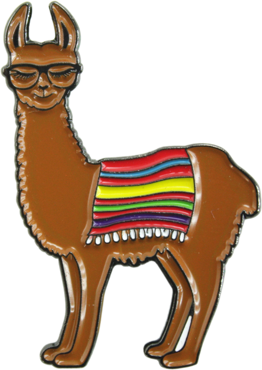 Square Deal Recordings & Supplies - Enamel Pin - Llama - With Glasses
