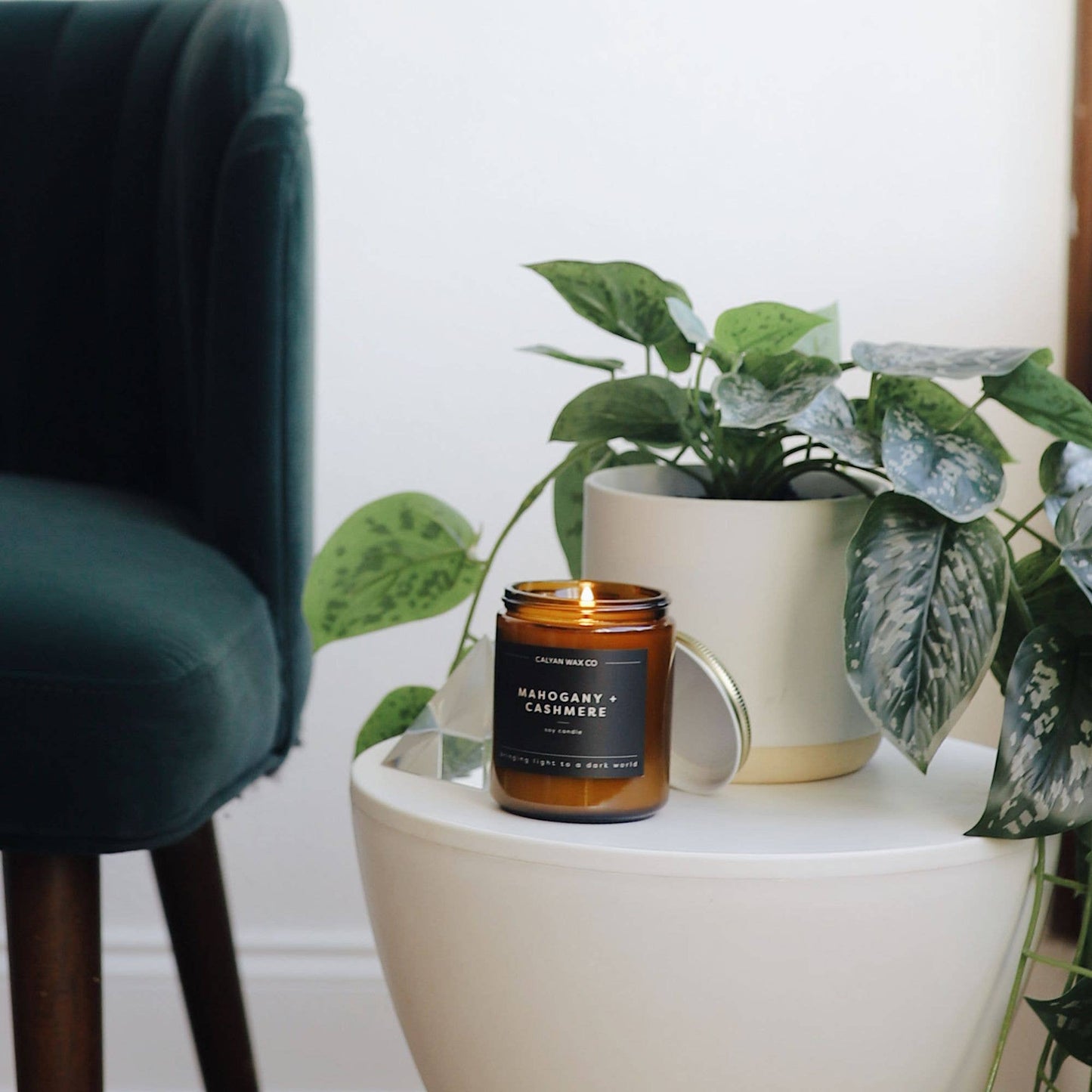 Mahogany + Cashmere - Amber Jar Soy Candle
