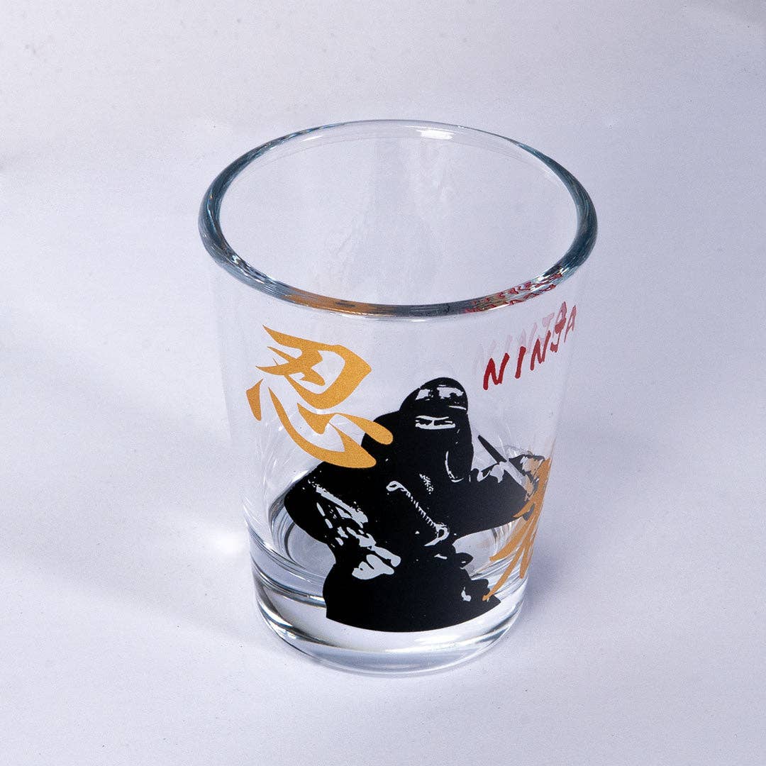 2oz 3"H Glass Sake Cup Shot Glass Ninja JP (1/100)