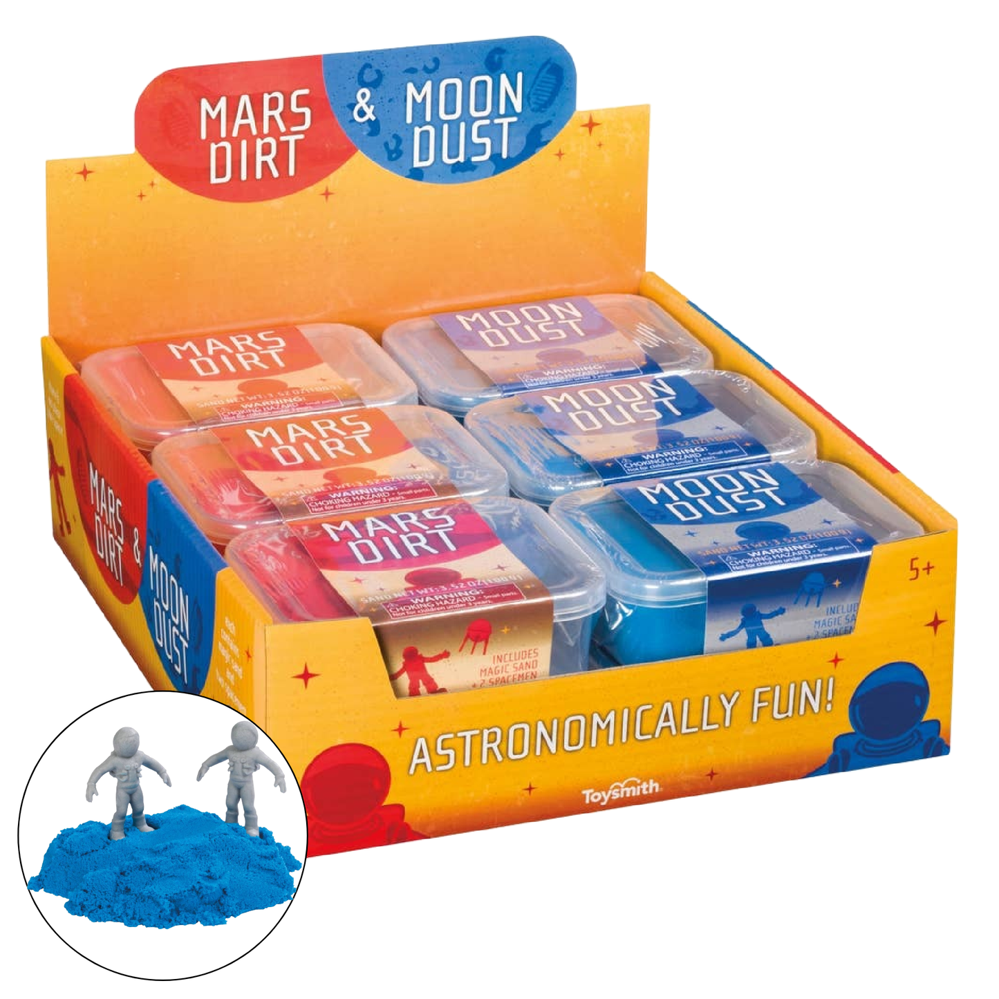 Mars Dirt & Moon Dust Kinetic Sand with Space Figurine