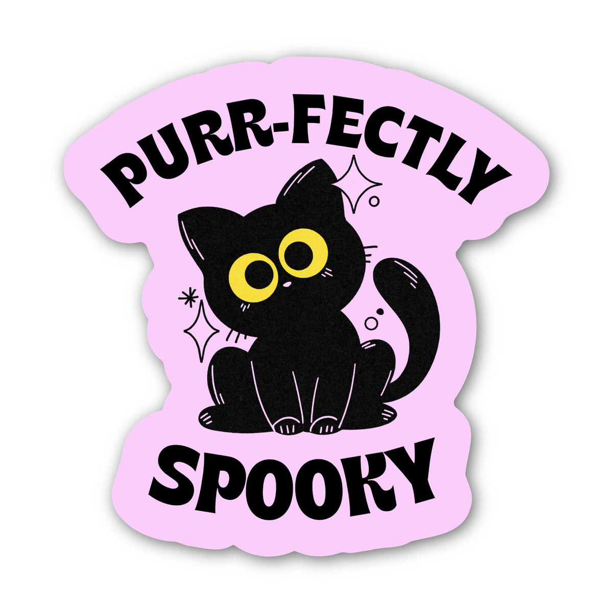 Purr-fectly Spooky Black Cat Halloween Sticker