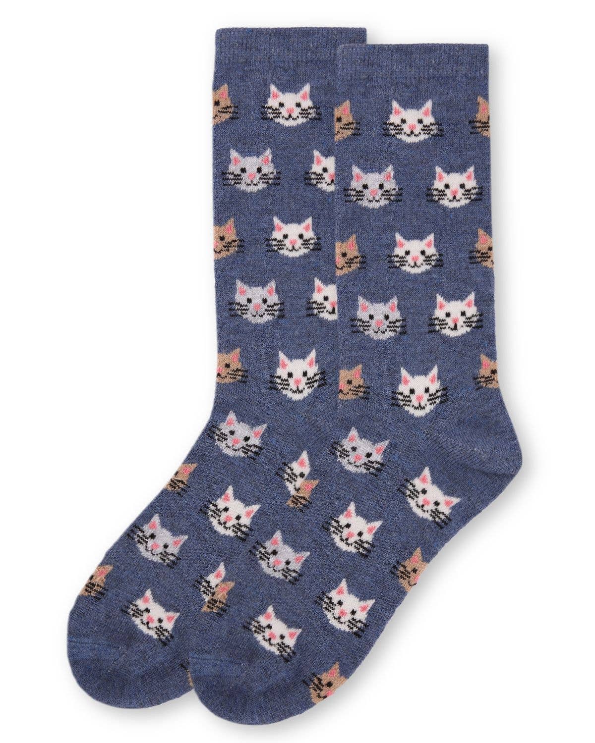 Cat Face Cashmere Crew Sock