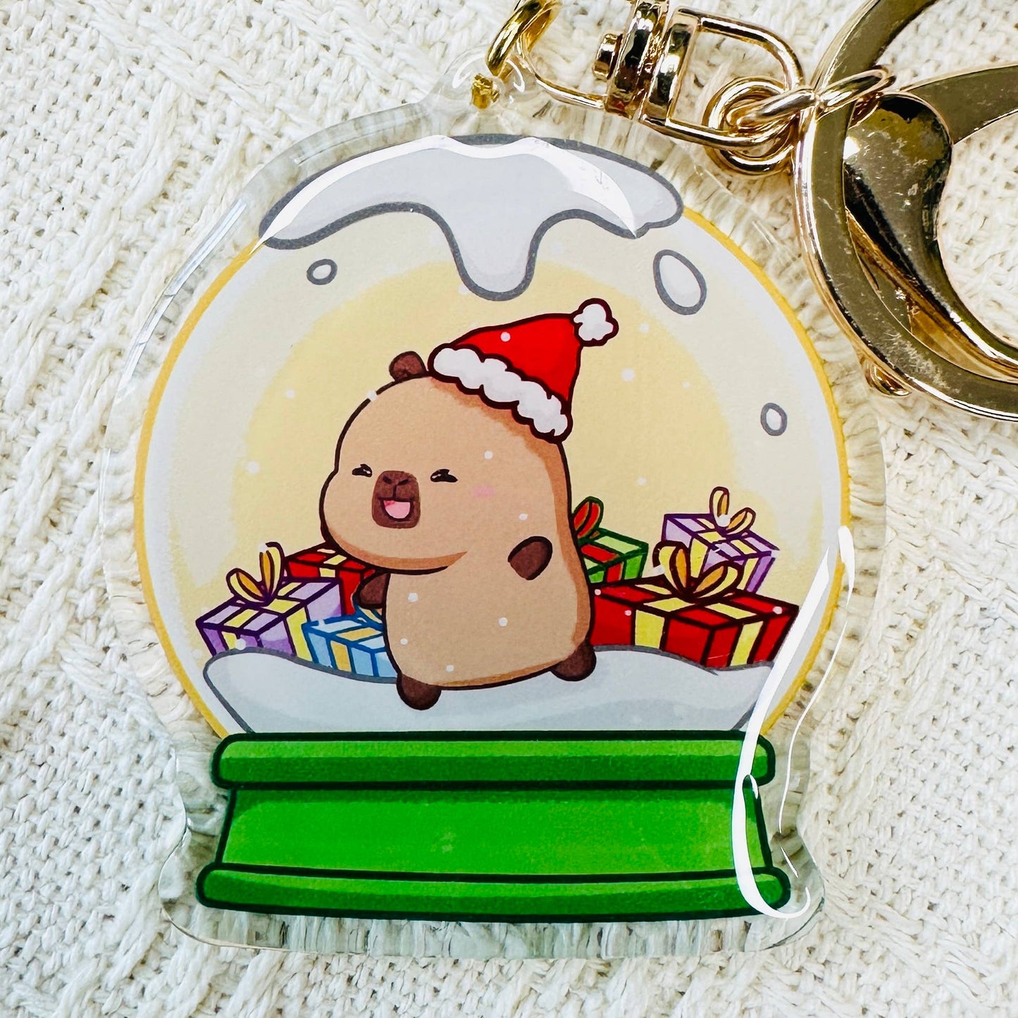 CapyFun - Capybara Acrylic Keychain Cute Kawaii Dumpling Boba Tea Coffee Ice Cream Reading Orange Ramen Foodie Hot Pot Holiday Gift For Her