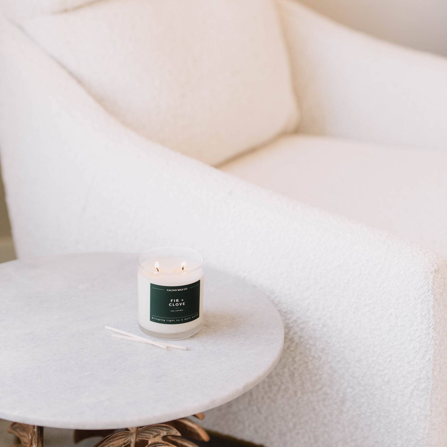 Fir + Clove - Clear Glass Tumbler Soy Candle