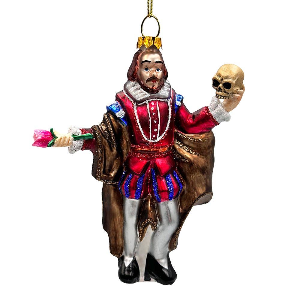 The Melancholy Prince William Shakespeare Glass Ornament