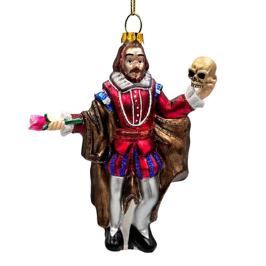 The Melancholy Prince William Shakespeare Glass Ornament