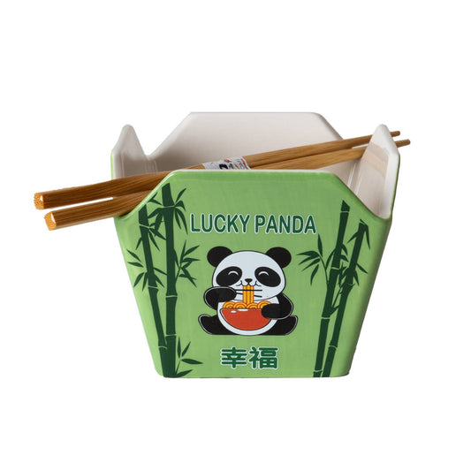 16oz 5"W x 4"H Takeout Box Serving Bowl With Chopsticks Panda (1/24)