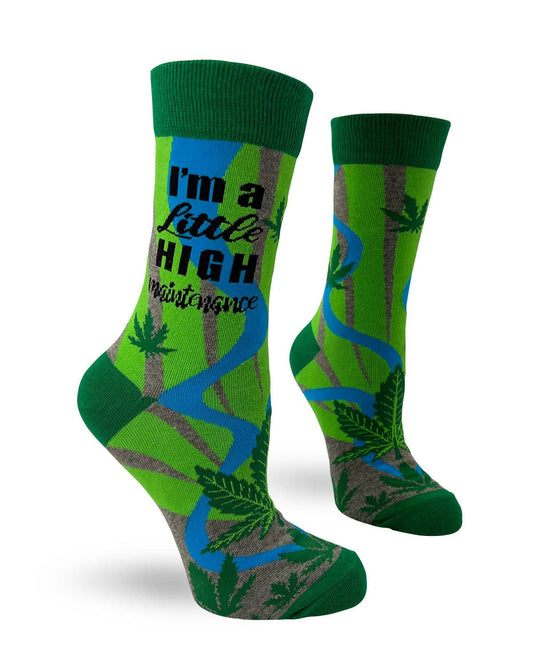 "I'm a Little High Maintenance" Funny Women's Crew Socks