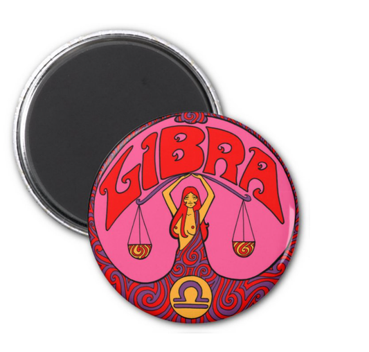 Astral Weekend - Libra Zodiac Metal Magnet