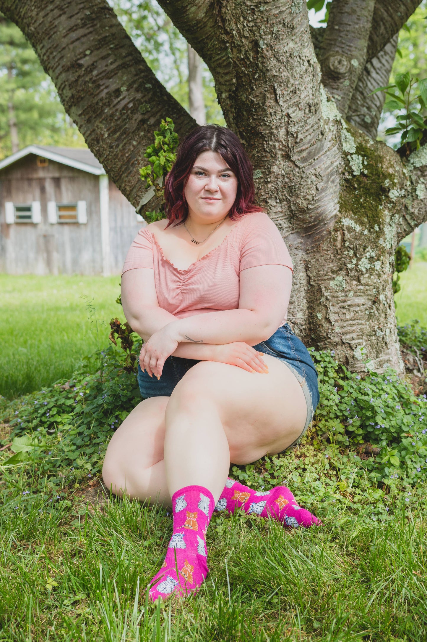 MeMoi Studious Cats Bamboo Blend Crew Socks