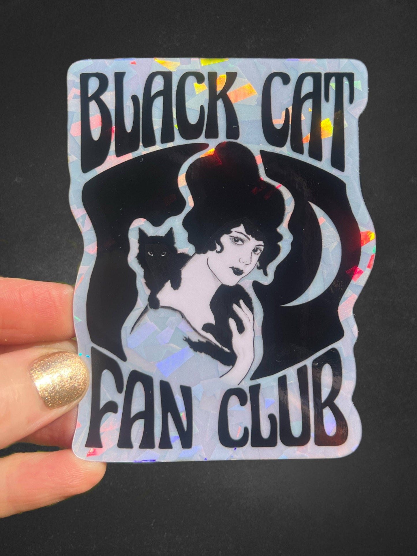 Black Cat Fan Club 3 Inch Holographic Sticker