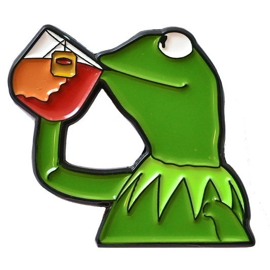 Sammy Gorin LLC - Kerm Sipping Tea Meme Soft Enamel Pin