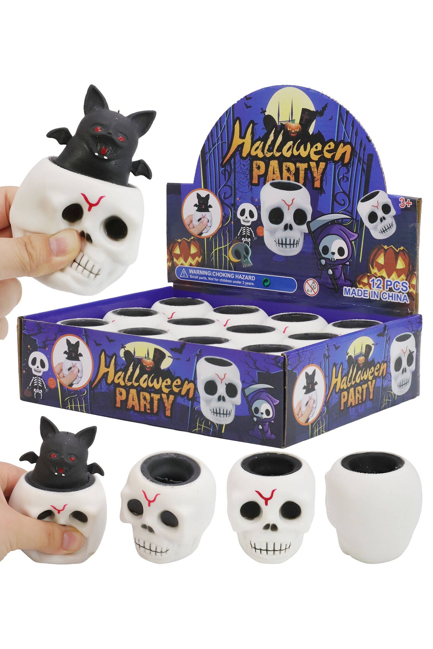 Skull Bat Pop-up Halloween Squishy Toy