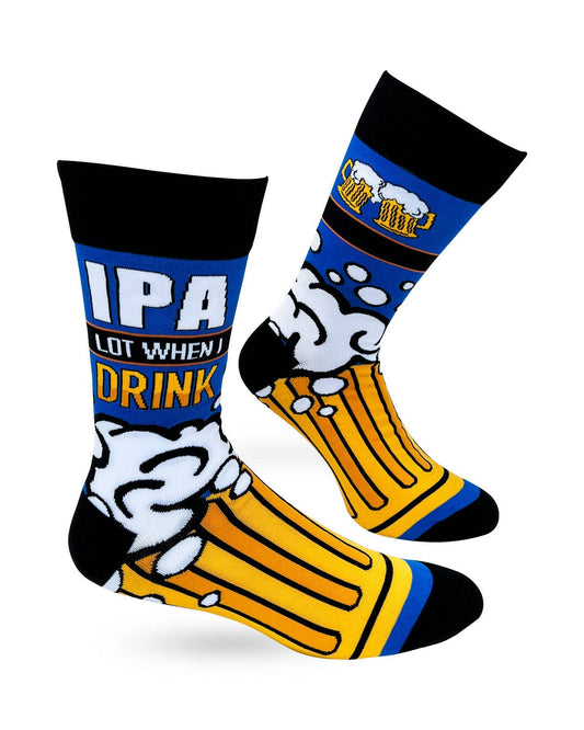 IPA Lot When I Drink Men's Novelty Crew Socks