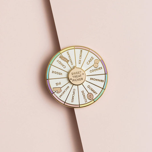 Occasionalish - Sweet Treat Picker Spinning Enamel Pin, Interactive Pin