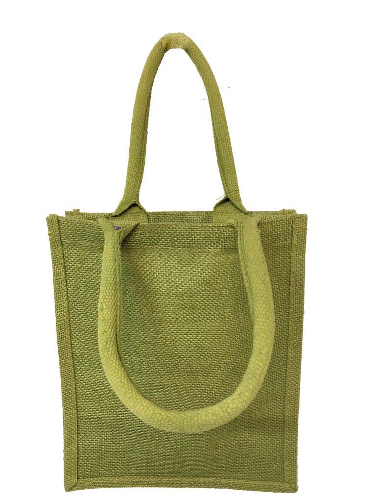 TBF Small Burlap Jute Book Bag with Full Gusset - TJ887