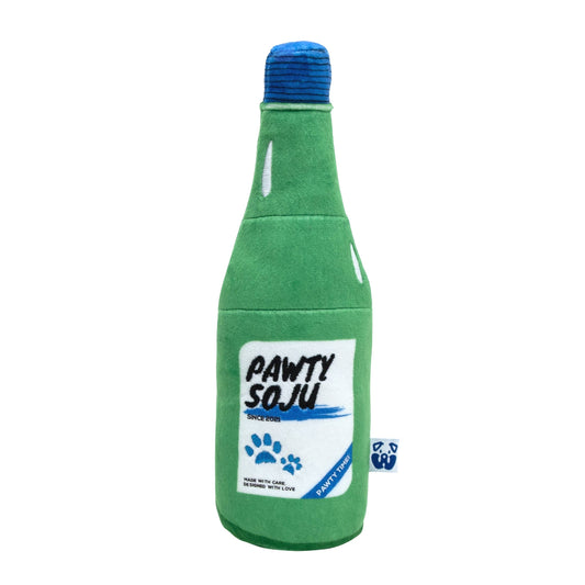 Korean Soju Bottle Parody Plush Dog Toy