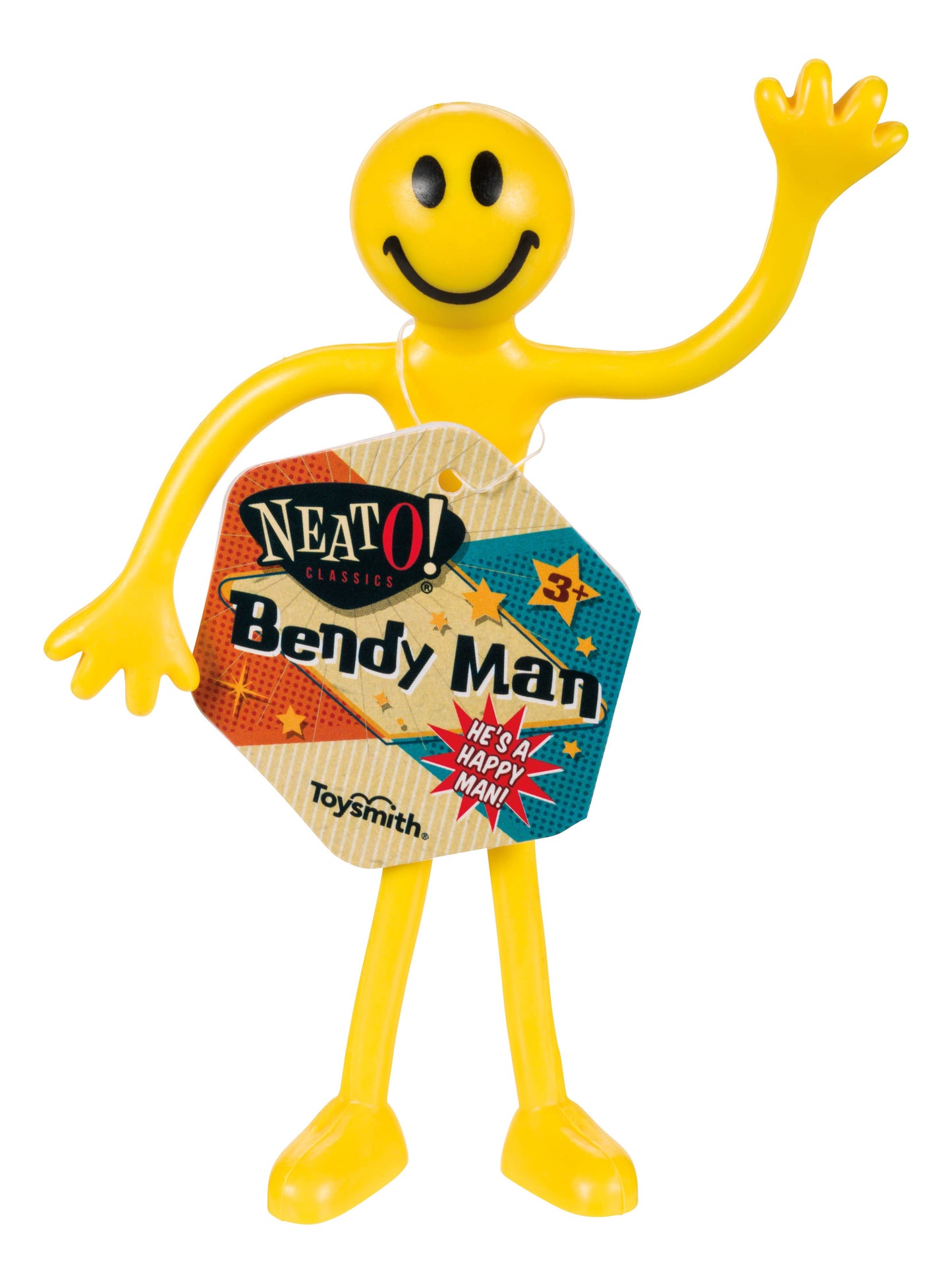 Neato! Smiley Bendy Man 5", Desktop Or Dashboard Toy-Retro