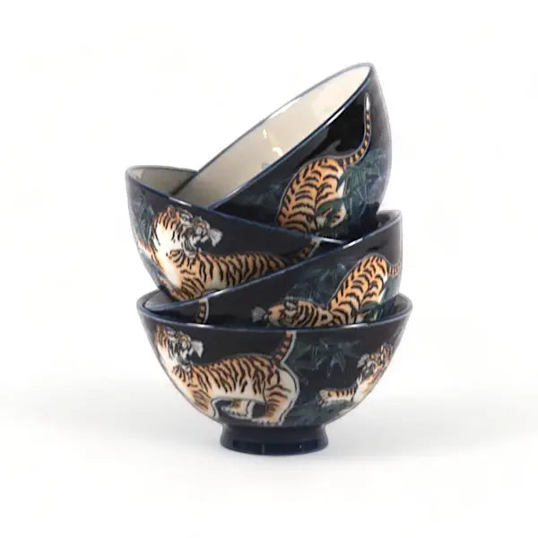Urban Tokyo - Tiger Design Porcelain Rice Bowl - Thumbnail 5
