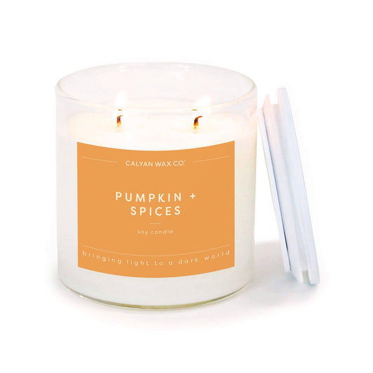 Pumpkin + Spices - Clear Glass Tumbler Soy Candle