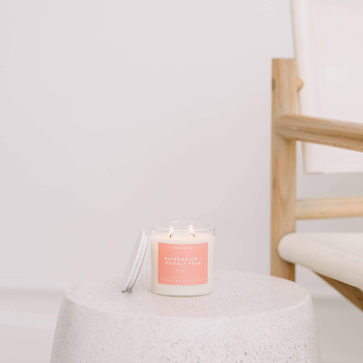 Calyan Wax Co. - Watermelon + Prickly Pear - Clear Glass Tumbler Soy Candle