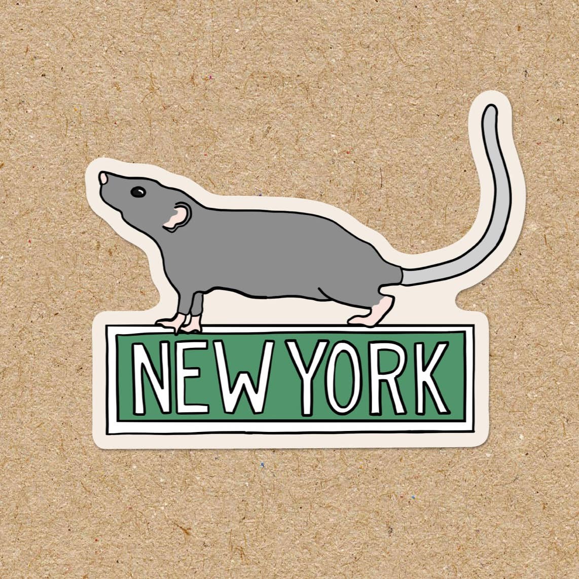 New York Rat Street Sign Vinyl Sticker NY NYC City Souvenir