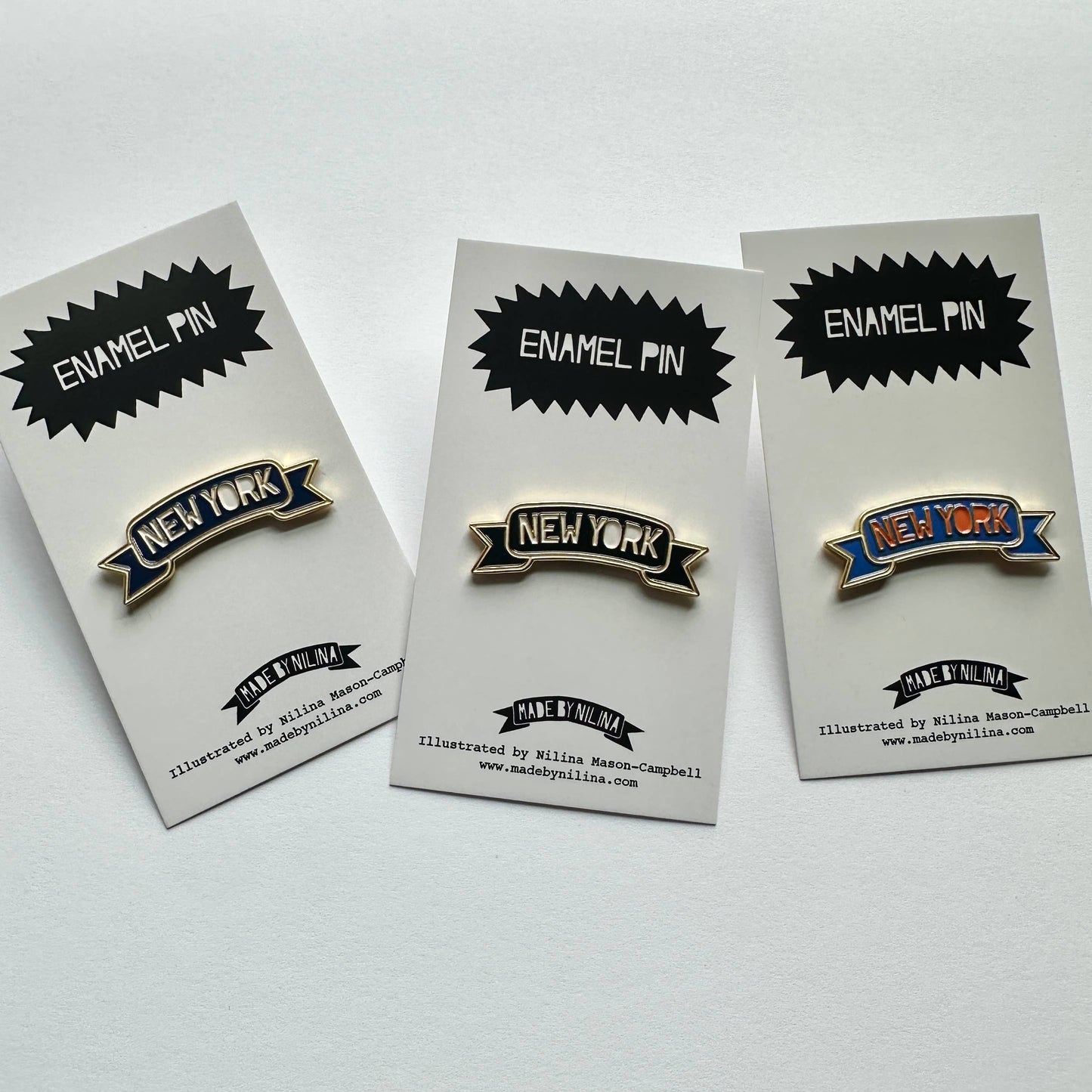 New York Banner Enamel Pin - NY NYC New York City Souvenir