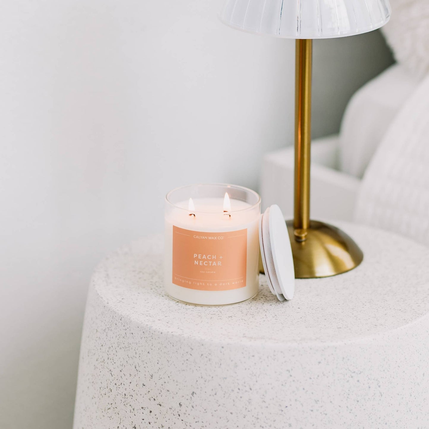 Calyan Wax Co. - Peach + Nectar - Clear Glass Tumbler Soy Candle