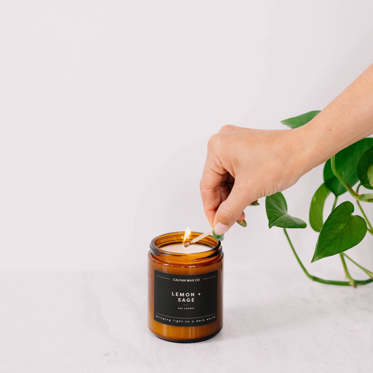 Lemon + Sage - Amber Jar Soy Candle