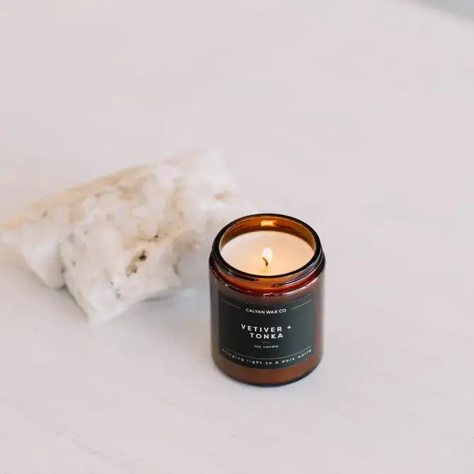 Palo Santo + Cypress - Amber Jar Soy Candle