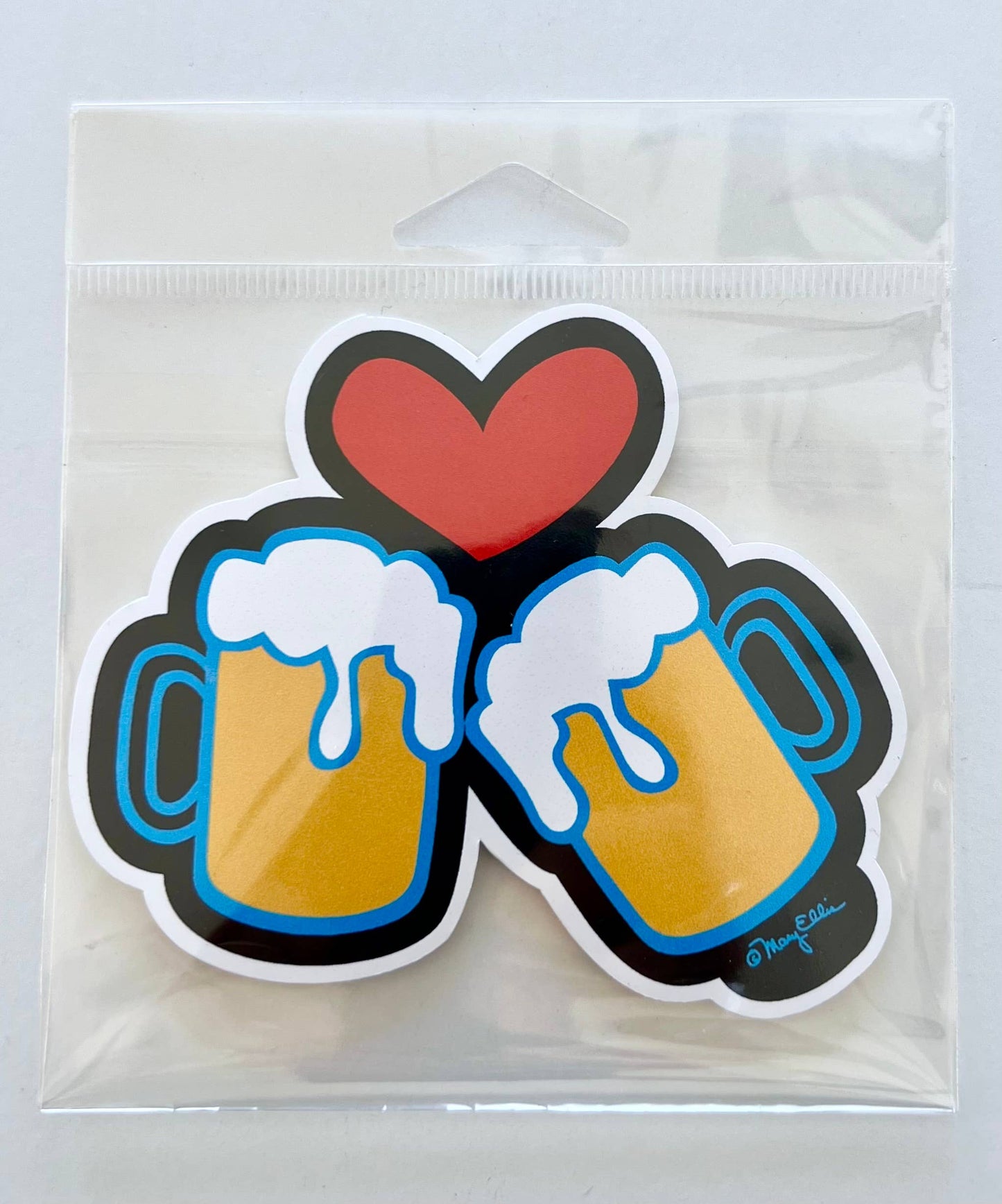 Mary Ellis - Giant Sticker Heart Beer Love