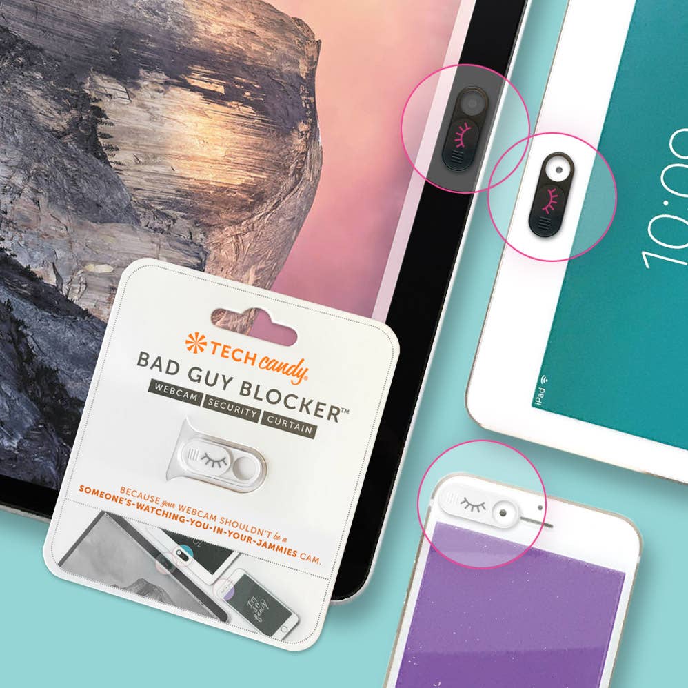 BAD GUY BLOCKER WEBCAM SECURITY CURTAIN : WHITE