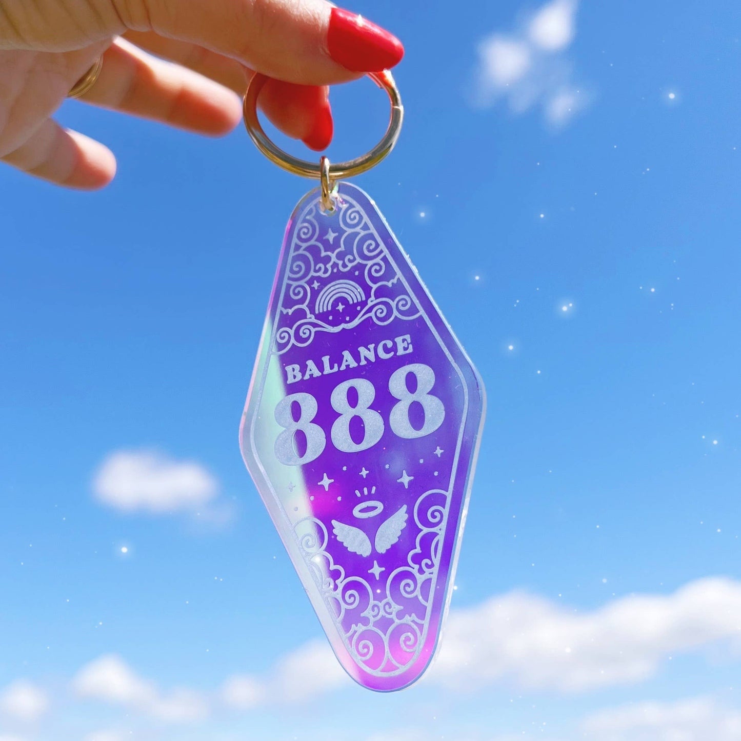 Angel Number Motel Keychain - Stocking Stuffer