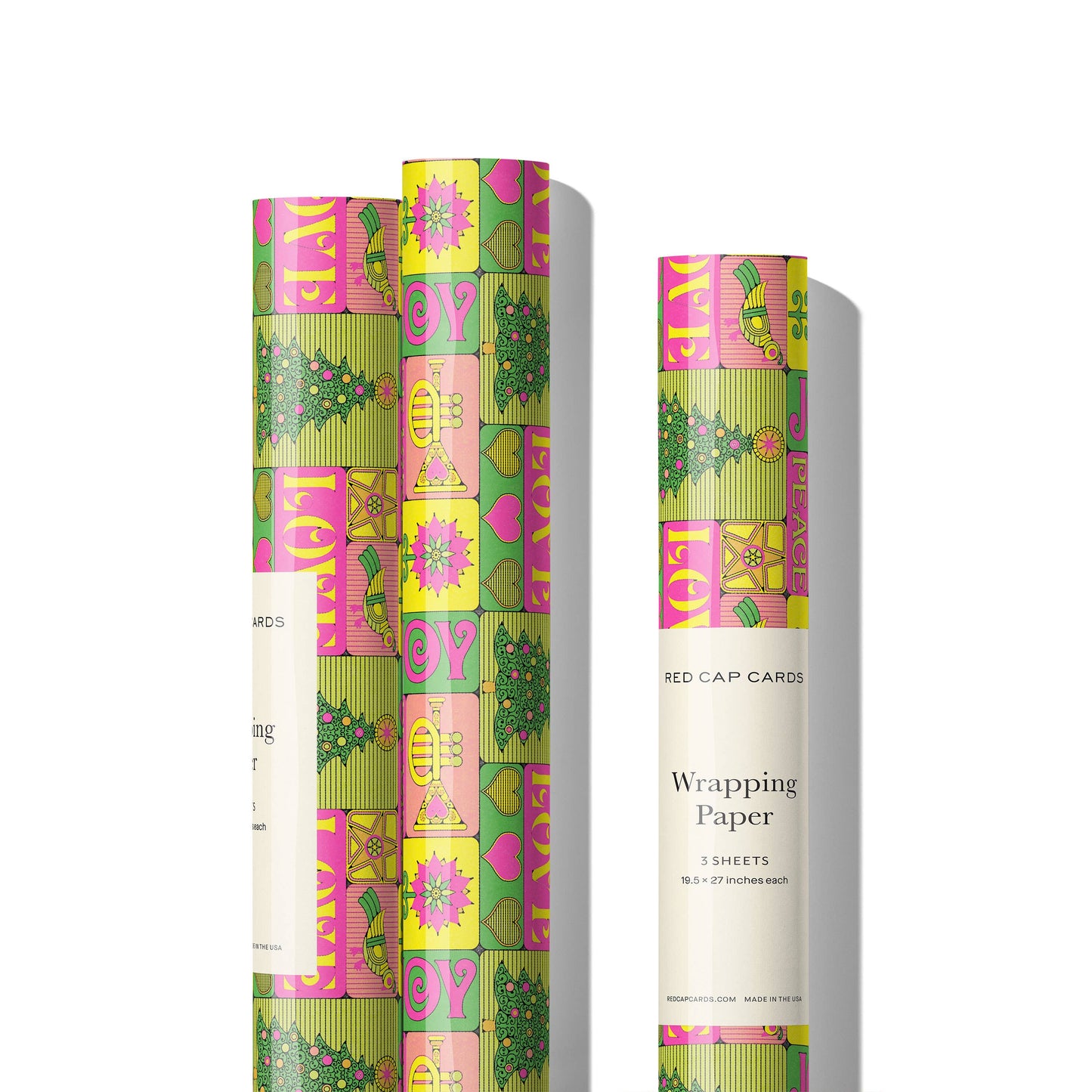 Peace, Love, Joy holiday wrapping paper