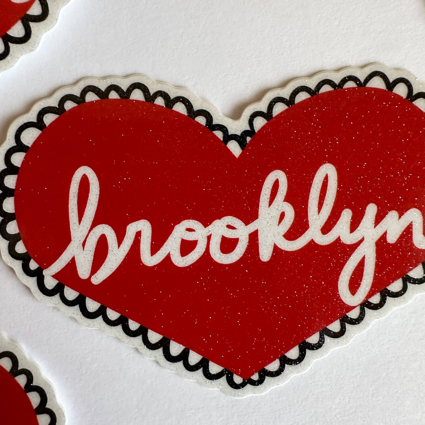 Brooklyn New York Glitter Heart Sticker Vinyl BK NY NYC