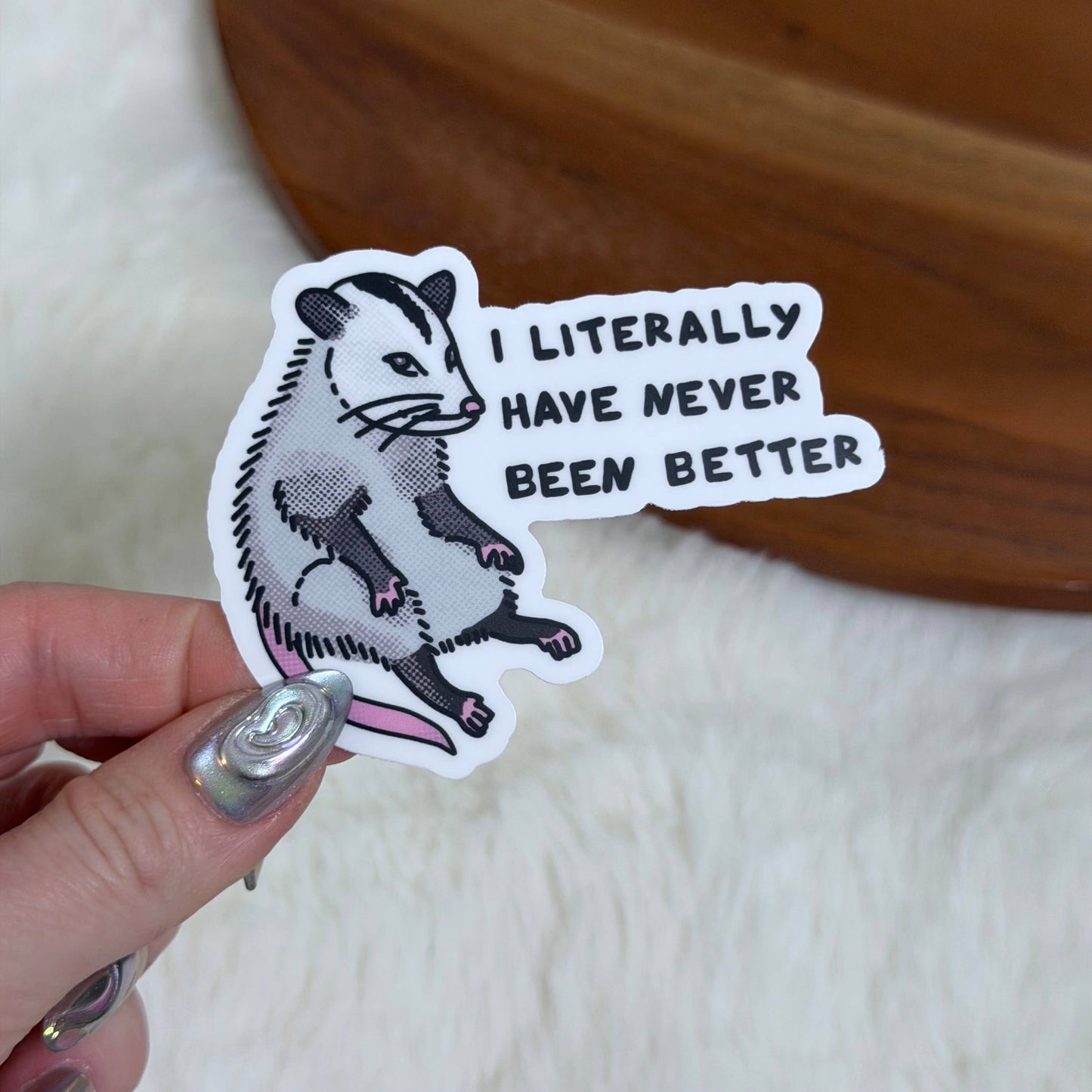 I Literally Have Never Been Better Possum Sticker