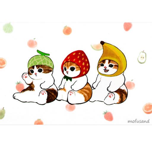 NEW! MofuSand Plush Keychain  9cm– Fruit Costume Series