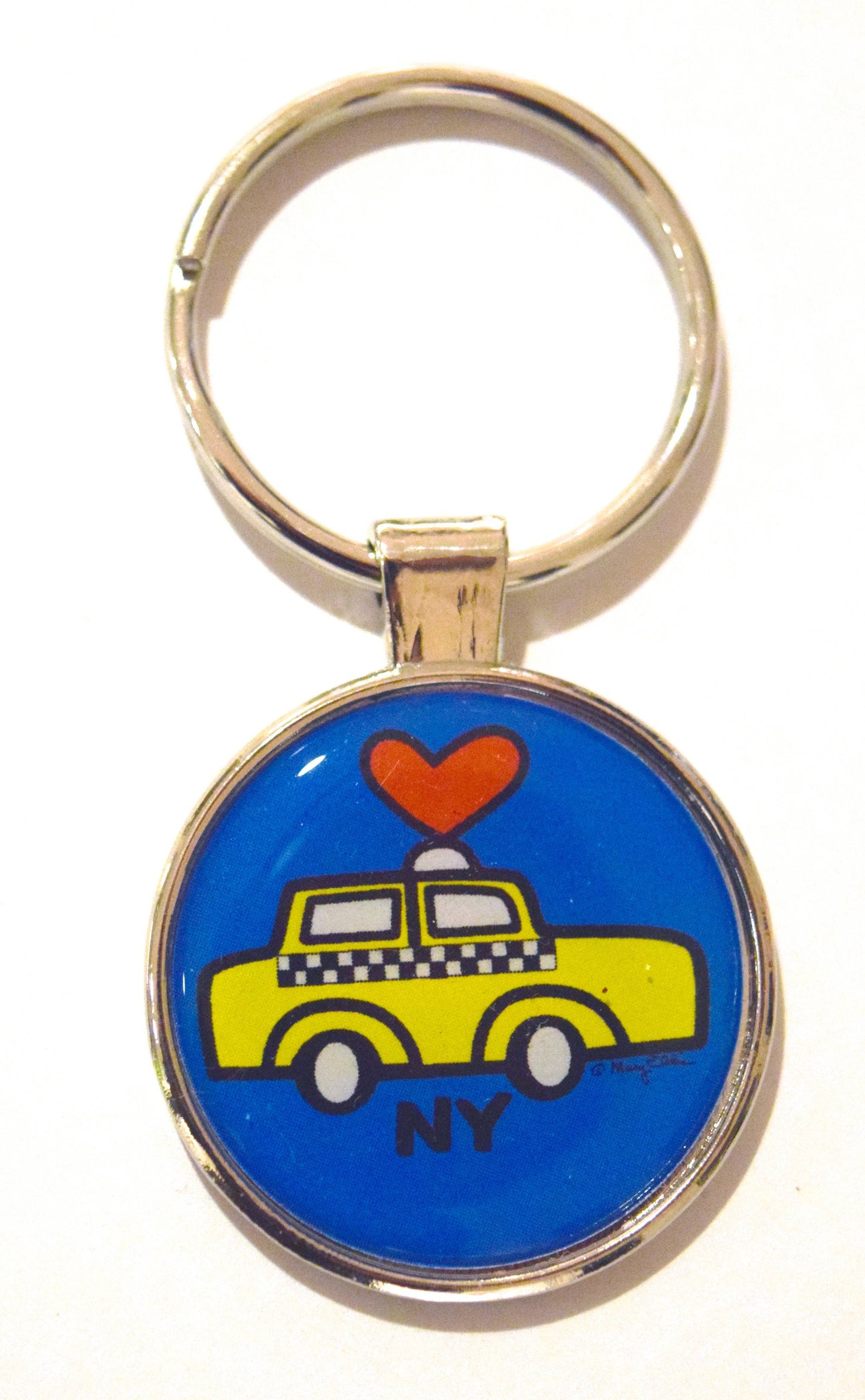 Mary Ellis - New York Keychain Taxi Cab Heart